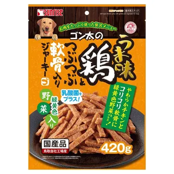 ゴン太のうま味鶏とつぶつぶ軟骨入りジャーキー緑黄色野菜入り - marukan