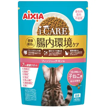 i CARE キャットドライ 子ねこ用 フィッシュ＆チキン味