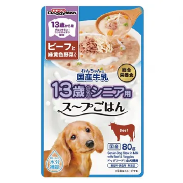 １３歳から用 わんちゃんの国産牛乳スープごはん ビーフと緑黄色野菜入り