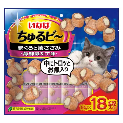 まぐろと焼ささみ 海鮮ほたて味 18袋入り