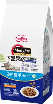 メディファス 室内猫 毛玉ケアプラス 1歳から チキン＆フィッシュ味