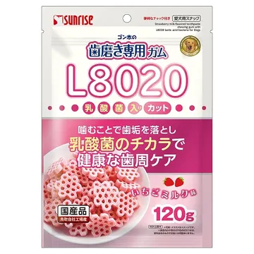 ゴン太の歯磨き専用ガムL8020乳酸菌入り カットいちごミルク味 - marukan