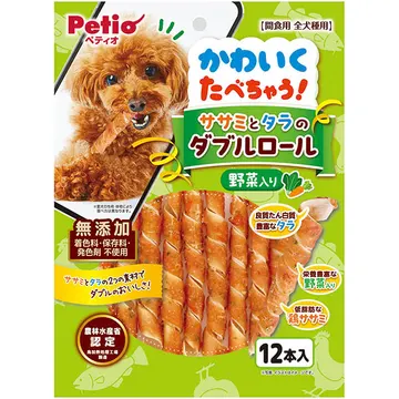 かわいくたべちゃう! ササミとタラのダブルロール 野菜入り