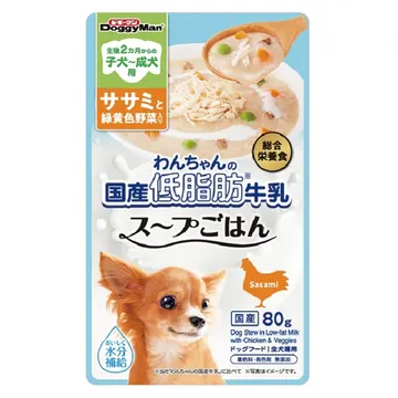 わんちゃんの国産低脂肪牛乳スープごはん ササミと緑黄色野菜入り