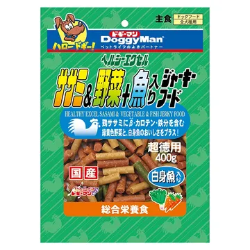 ヘルシーエクセル ササミ&野菜+魚入りジャーキー