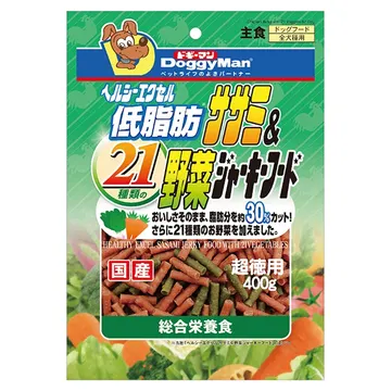 ヘルシーエクセル低脂肪ササミ&21種類の野菜ジャーキー