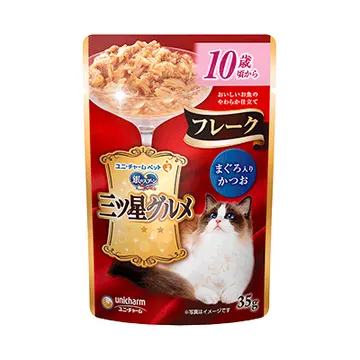 三ツ星グルメ パウチフレーク 10歳頃から まぐろ入りかつお