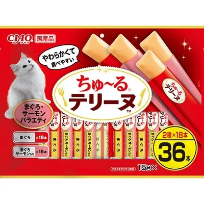 ちゅ~るテリーヌまぐろ・サーモンバラエティ 36本入り