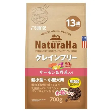 ナチュラハ グレインフリーサーモン&野菜入り13歳以上用 小粒 - marukan